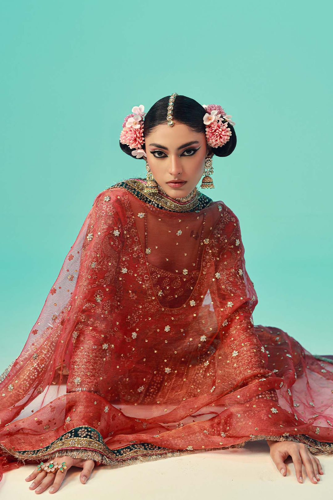 Pakistani Wedding Mehndi Dress in Bridal Gharara Style Online
