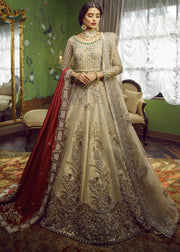 Pakistani Bridal Dress Beige Pishwas And Duppatta In Style