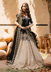 Pakistani Bridal Dress Black Lehenga with Short Shirt Dress