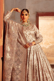 Pakistani Bridal Dress Copper Peach Lehenga with Choli For Bridal Wear