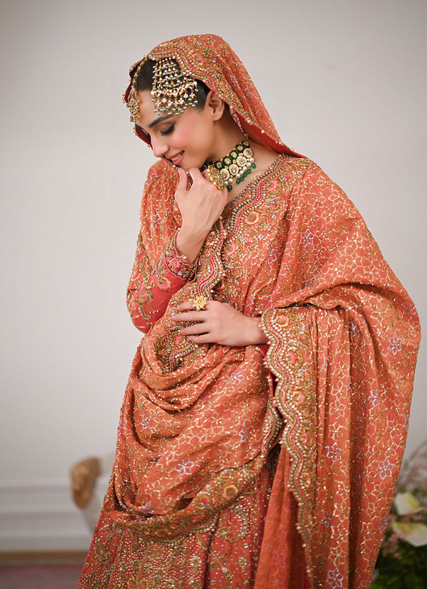 Pakistani Bridal Dress Farshi Lehenga 