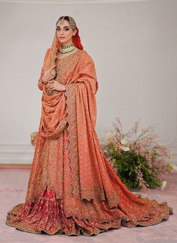 Pakistani Bridal Dress Farshi Lehenga Kameez Dupatta 