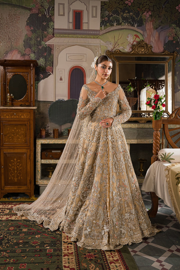 Pakistani Bridal Dress Heavily Embellished Pishwas Gown