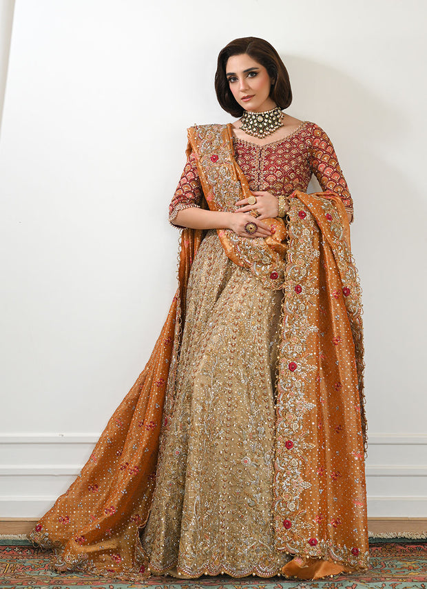 Pakistani Bridal Dress In Lehenga Dupatta Choli