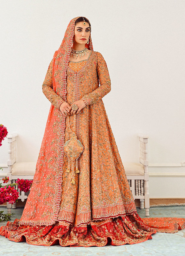 Pakistani Bridal Dress Kalidaar Open Bridal With Farshi Lehnga