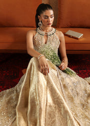 Pakistani Bridal Dress Open Shirt and Vail Lehenga Style