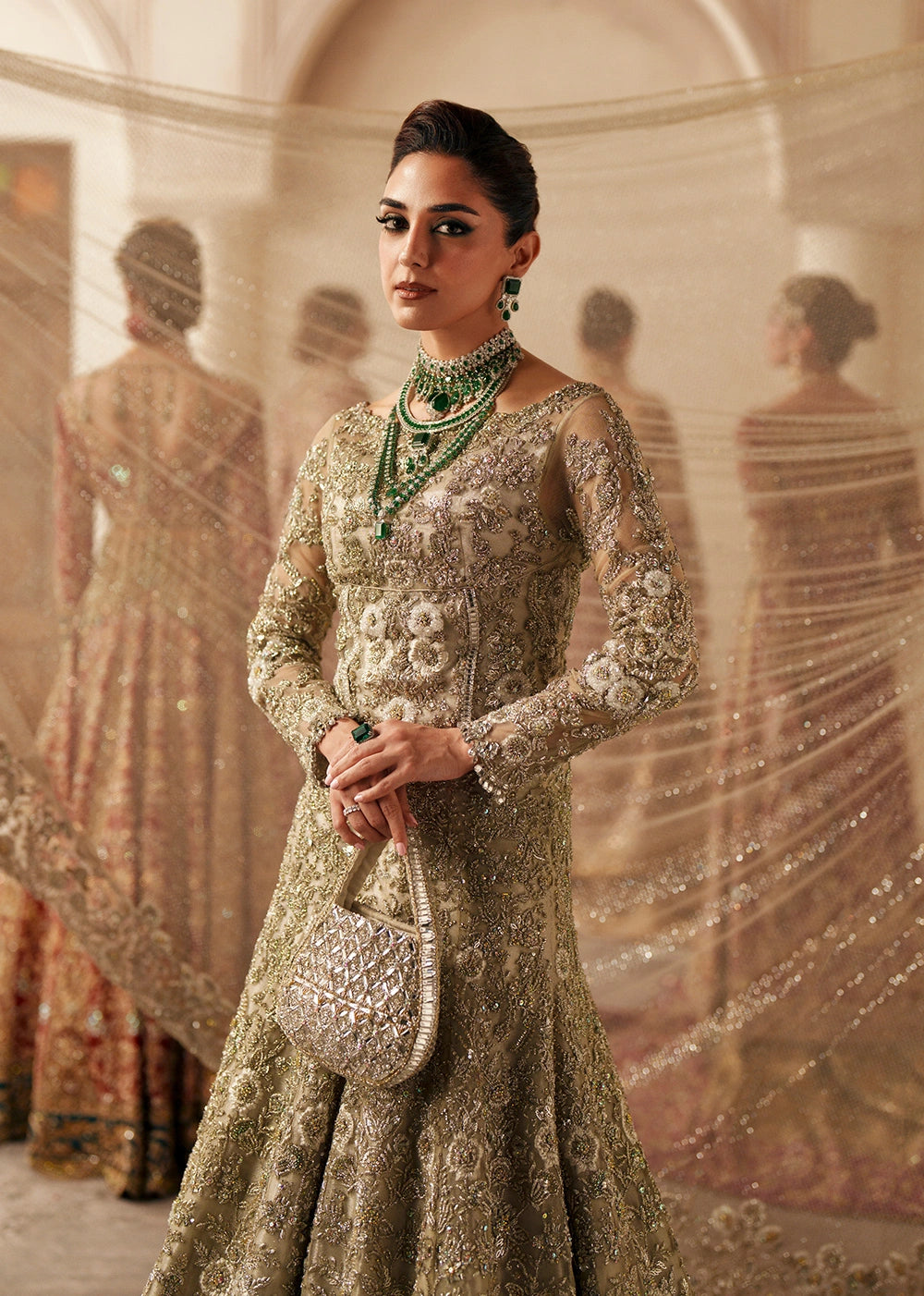 Pakistani Bridal Dress in Blouse and Lehenga Style Online