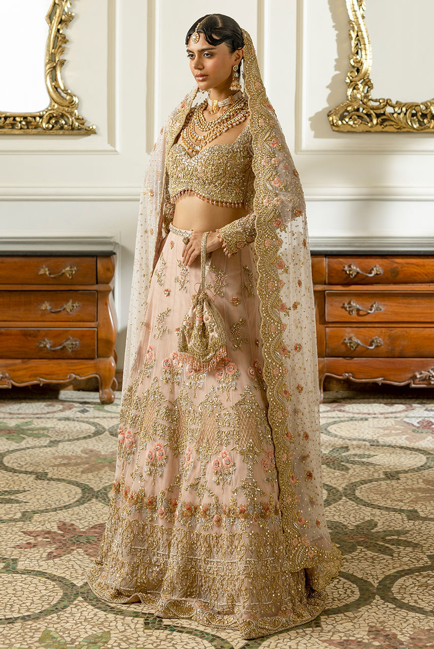 Pakistani Bridal Dress in Choli Lehenga Dupatta Style