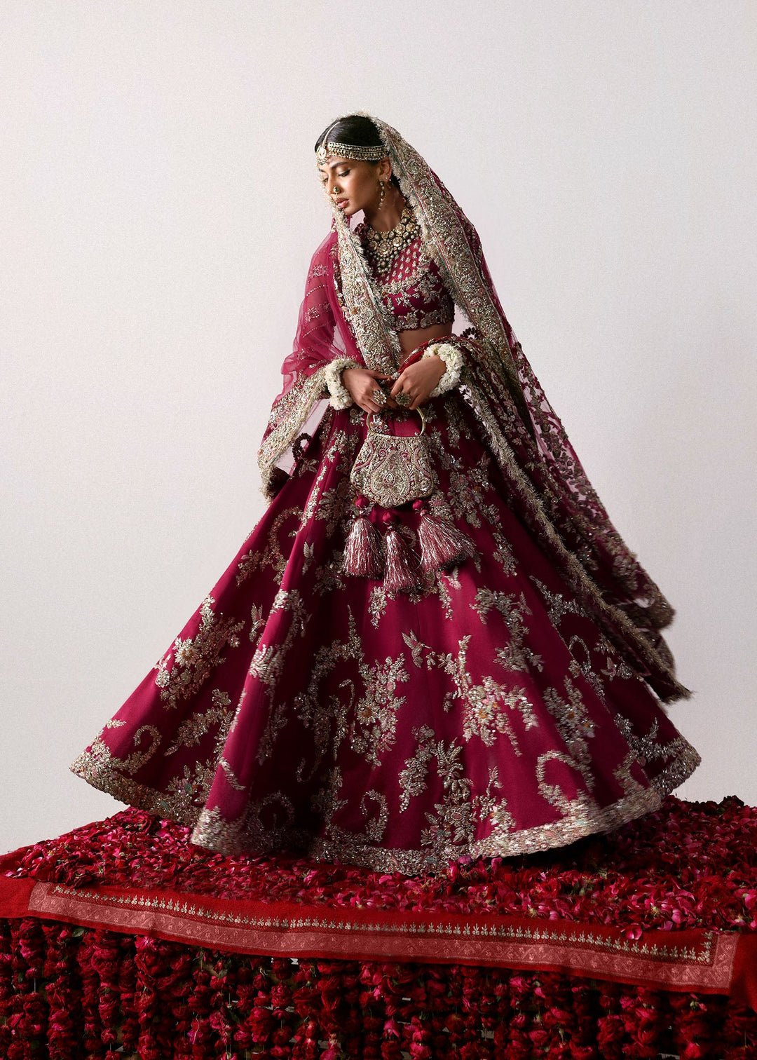 Pakistani Bridal Dress in Royal Choli Lehenga Style
