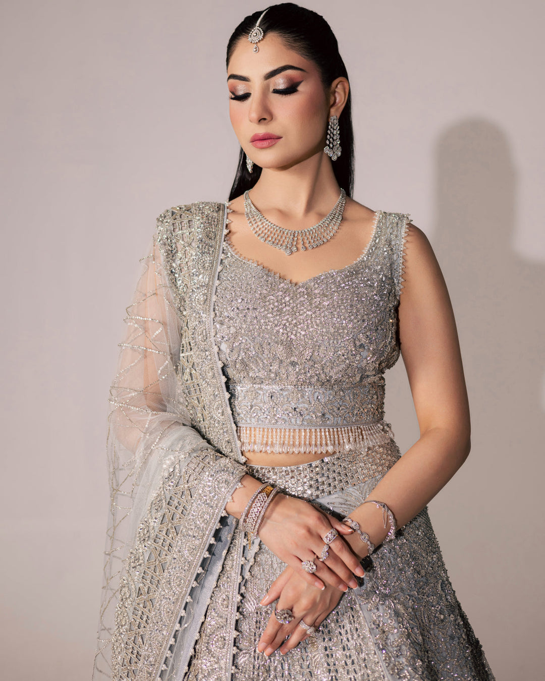 Pakistani Bridal Dress in Elegant Choli Lehenga Style Online