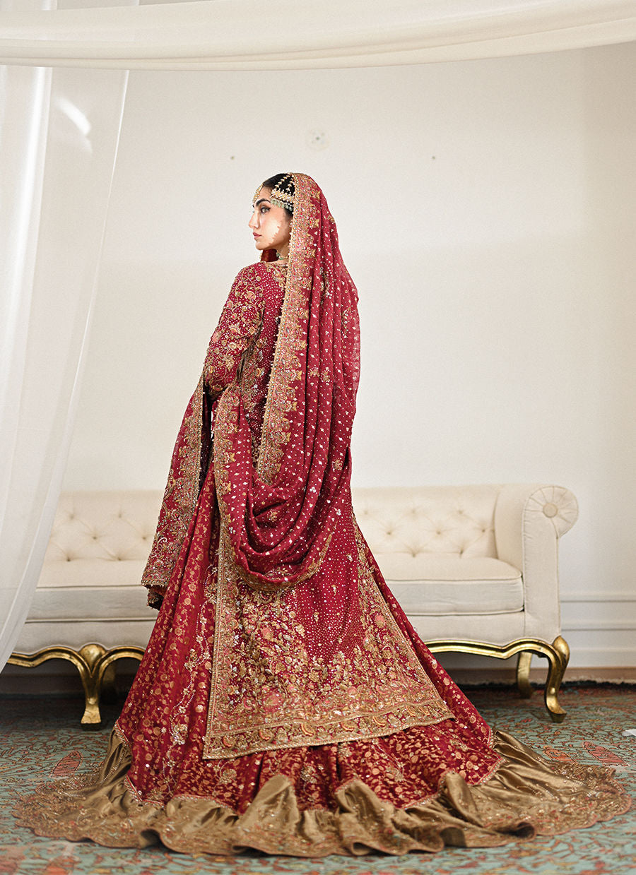 Burgundy Pakistani Bridal Dresses - Lehenga Kameez Elegance