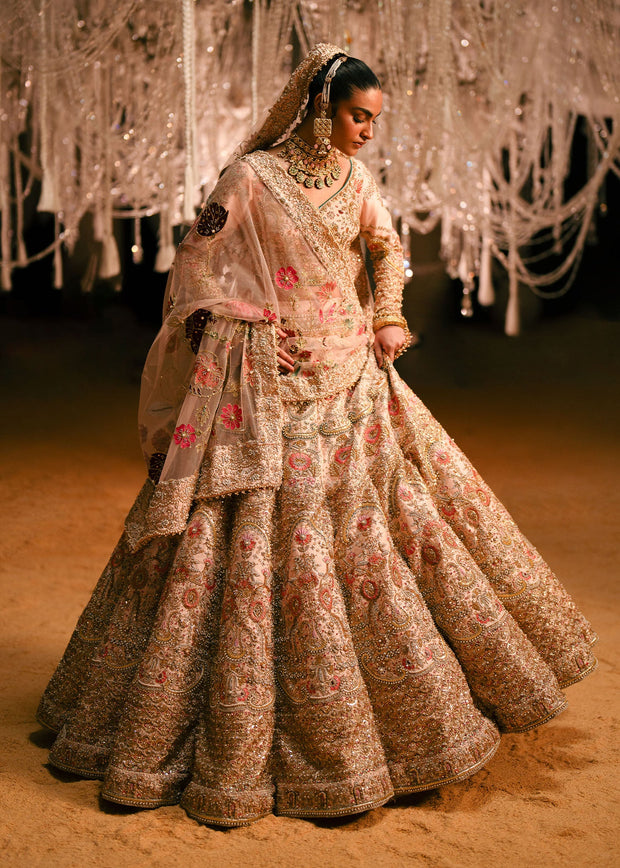 Pakistani Bridal Dress in Lehenga Choli Dupatta Style