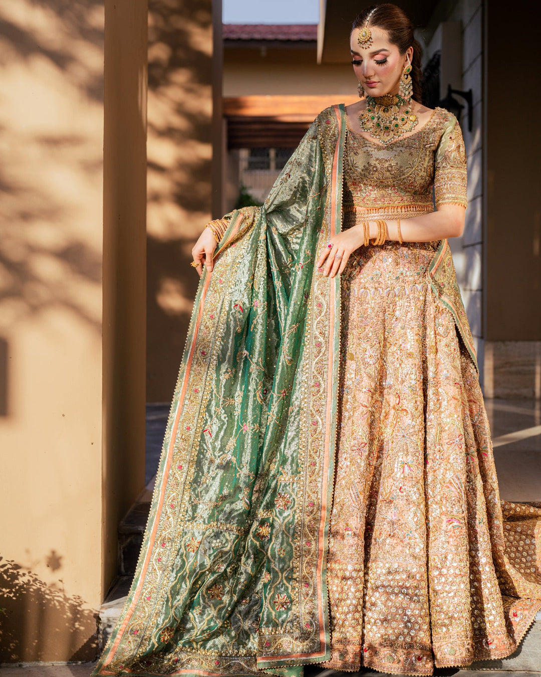 Pakistani Bridal Dress in Lehenga Choli Dupatta Style Online