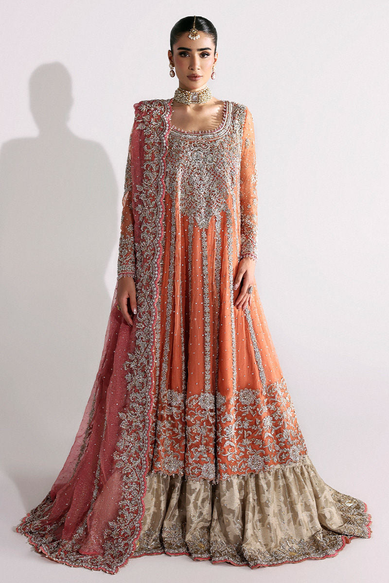 Exquisite Pakistani Bridal Lehenga Frock with Dupatta