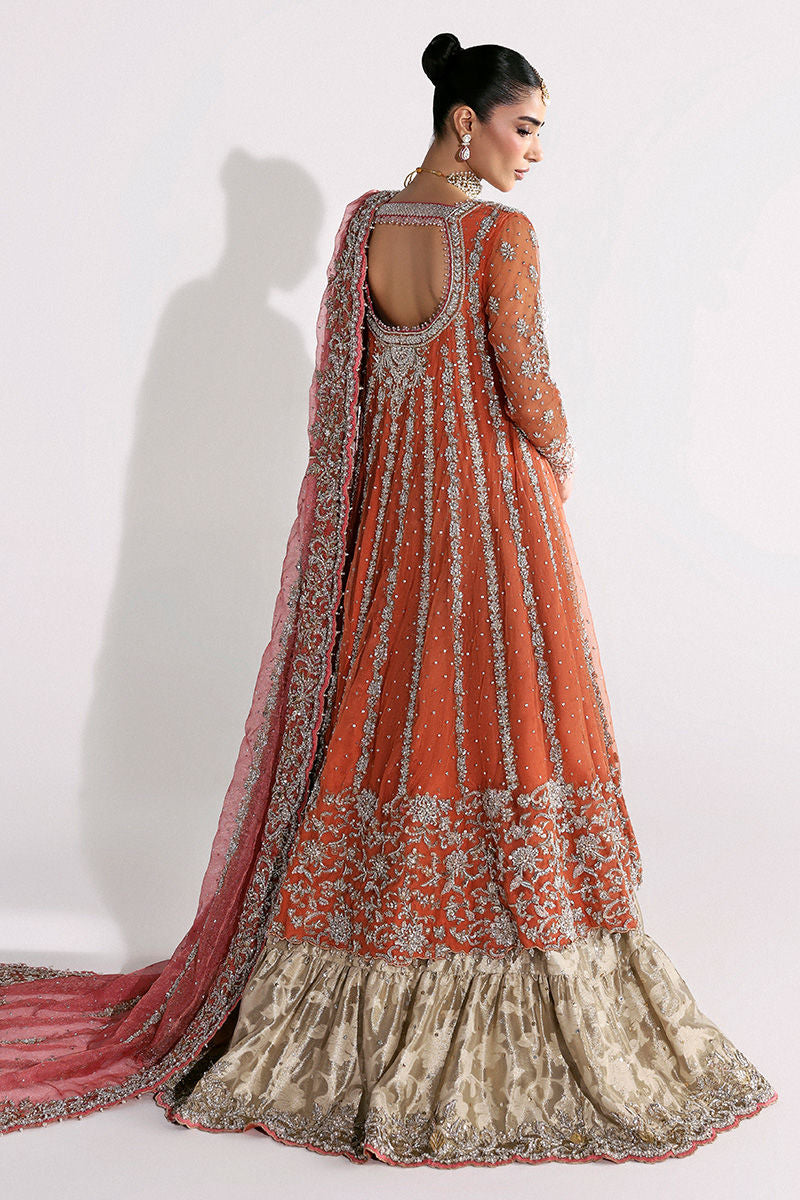 Exquisite Pakistani Bridal Lehenga Frock with Dupatta