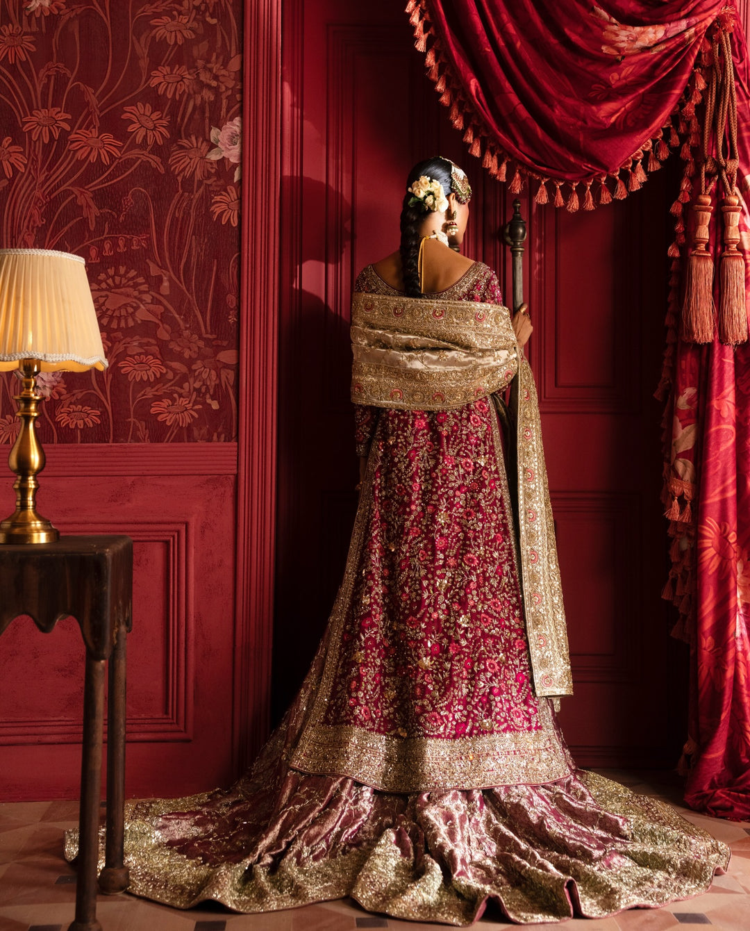 Pakistani Bridal Dress in Lehenga Kameez Dupatta Style