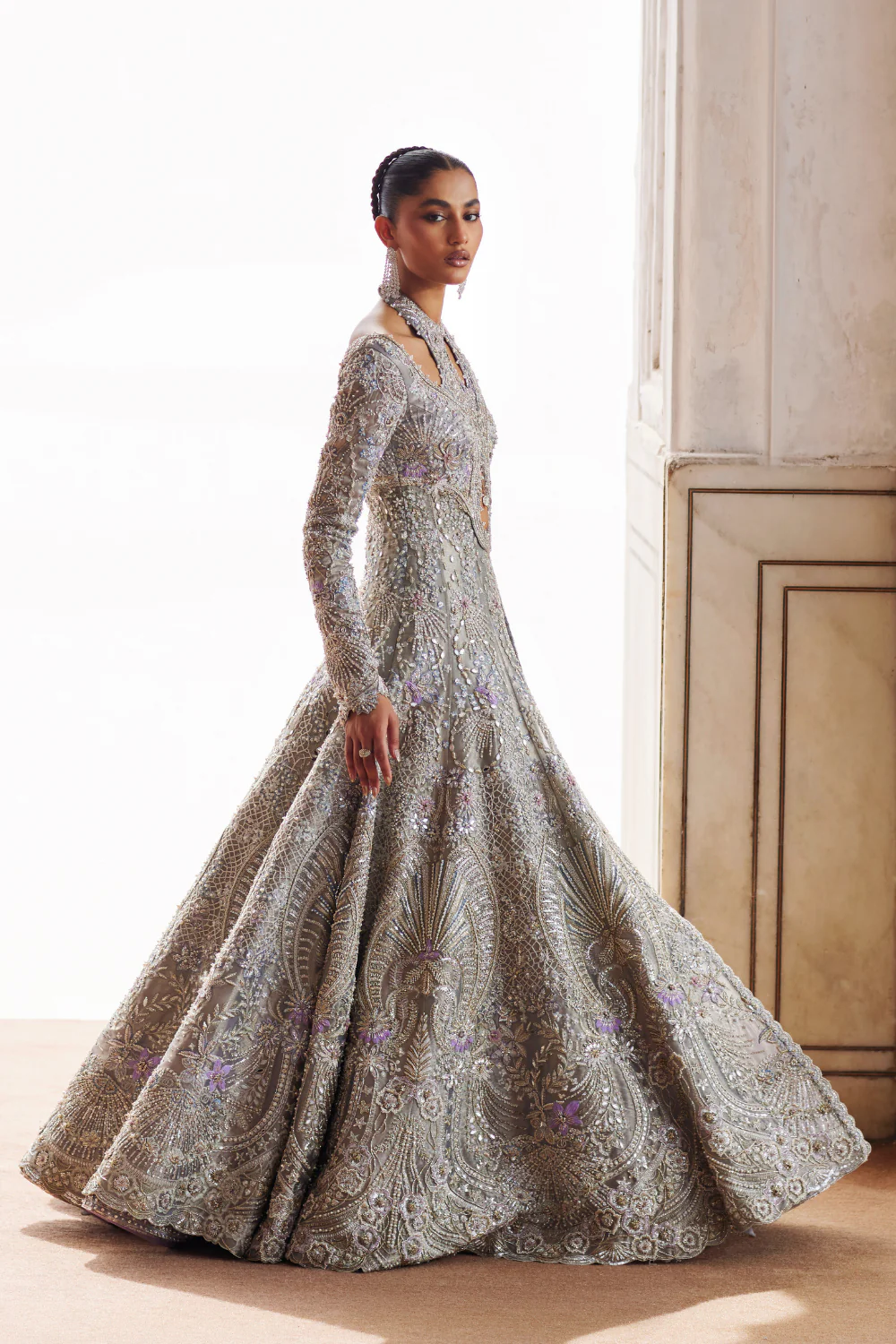 Pakistani Bridal Dress in Open Gown and Lehenga Style Online