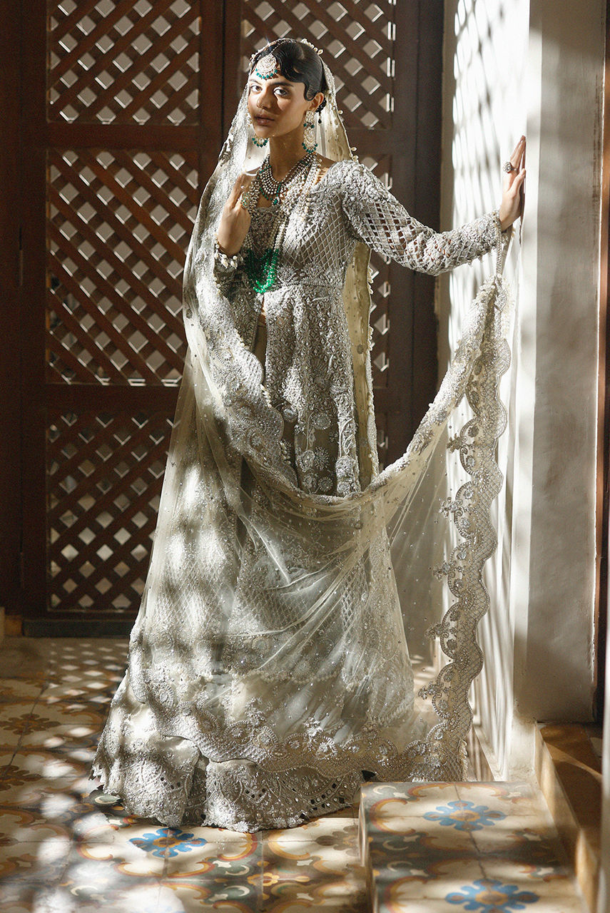 Pakistani Bridal Dress in Open Gown and Lehenga Style Online