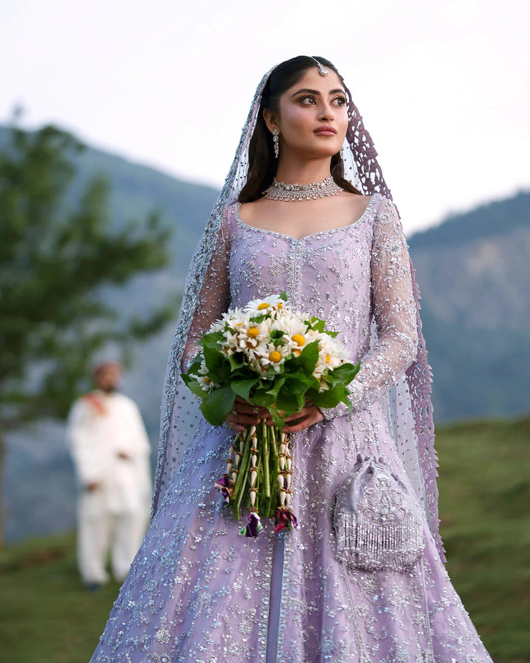 Pakistani Bridal Dress in Open Gown and Lehenga Style Online