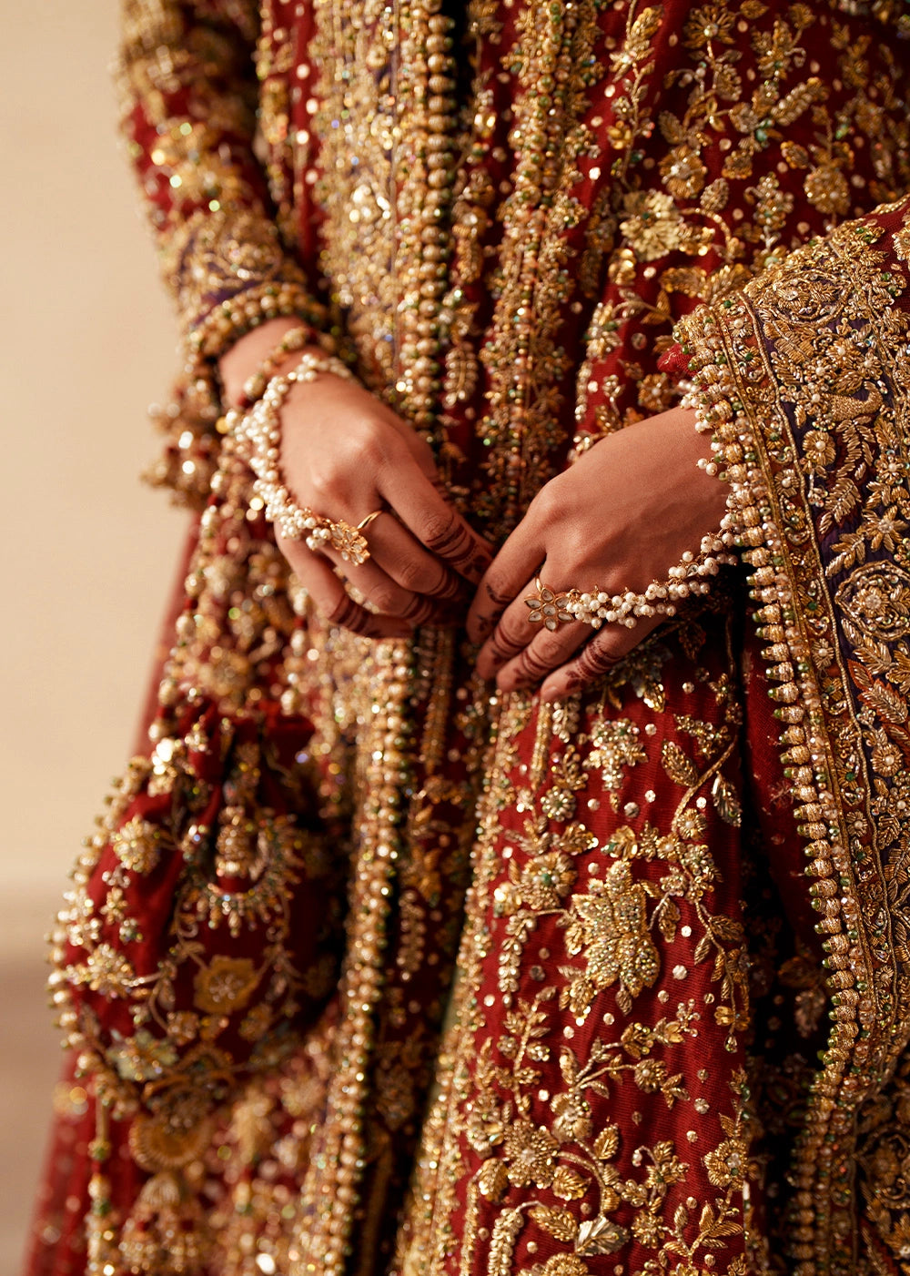 Pakistani Bridal Dress in Open Gown and Lehenga Style Online