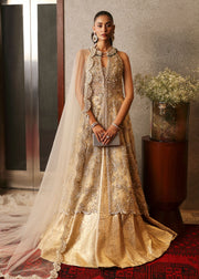 Pakistani Bridal Dress in Open Shirt and Vail Lehenga Style