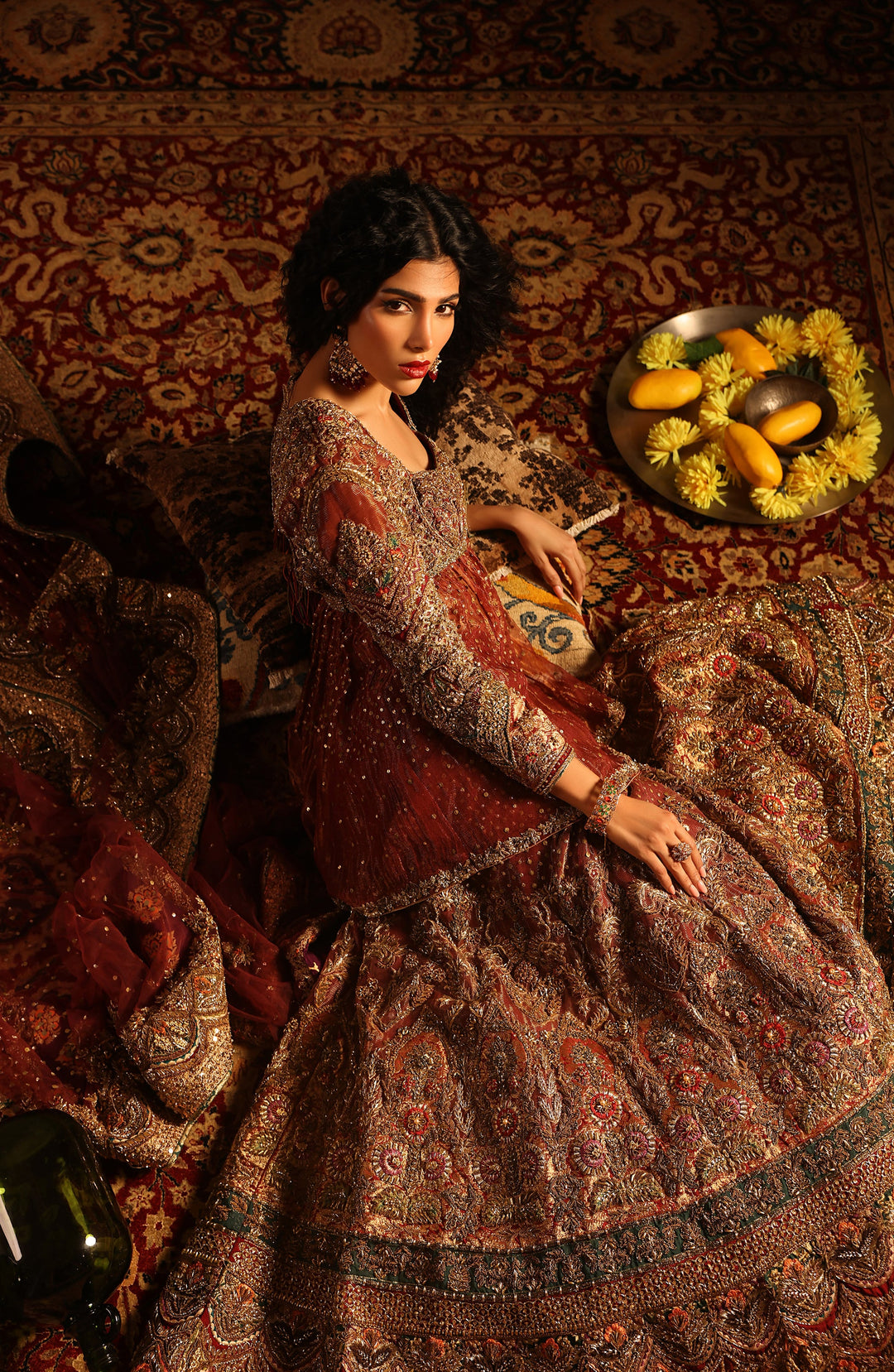 Pakistani Bridal Dress in Peplum and Lehenga Style Online