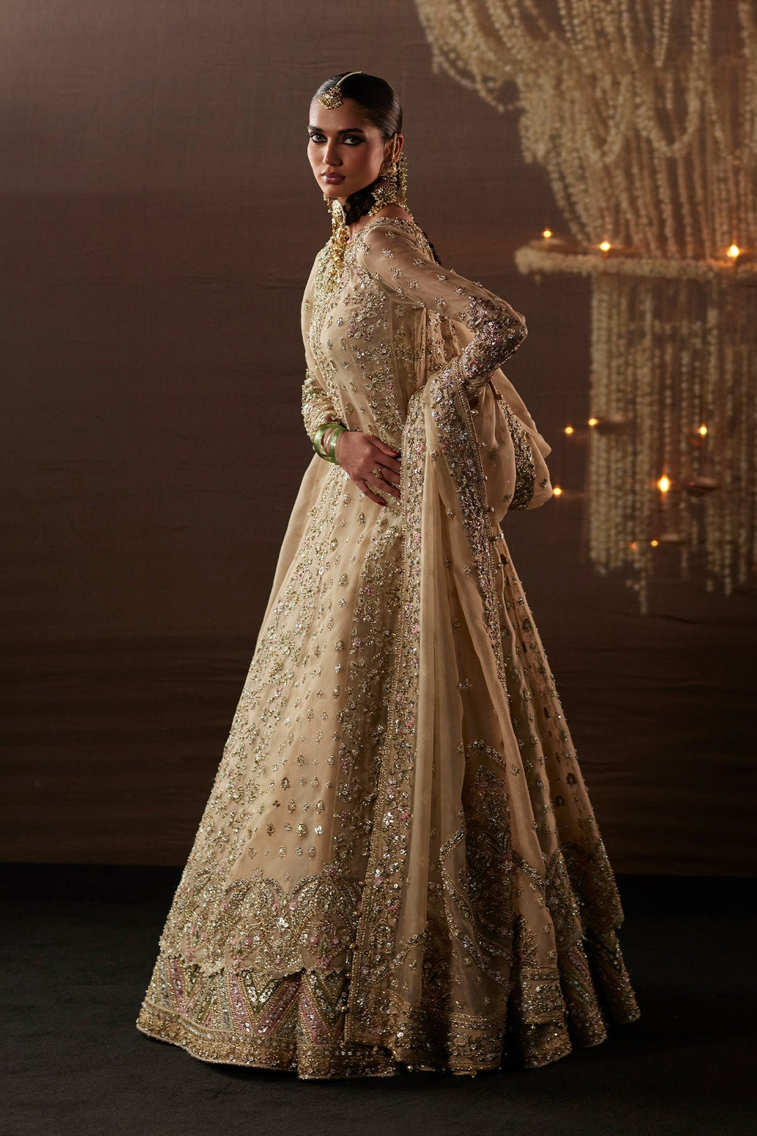 Pakistani Bridal Dress in Pishwas Frock Lehenga Style Online