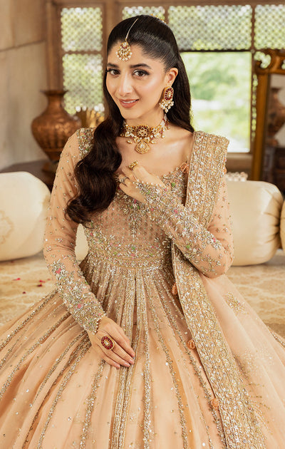 Pakistani Bridal Dress in Pishwas Lehenga Dupatta Style Online