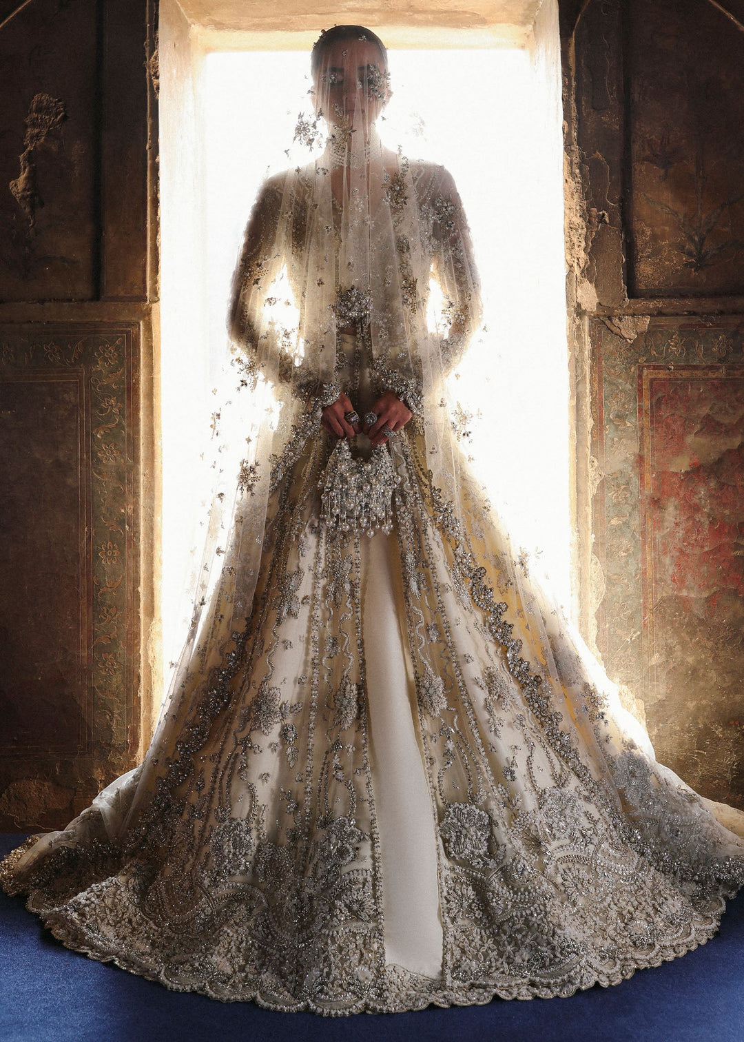 Pakistani Bridal Dress in Pishwas Lehenga Style