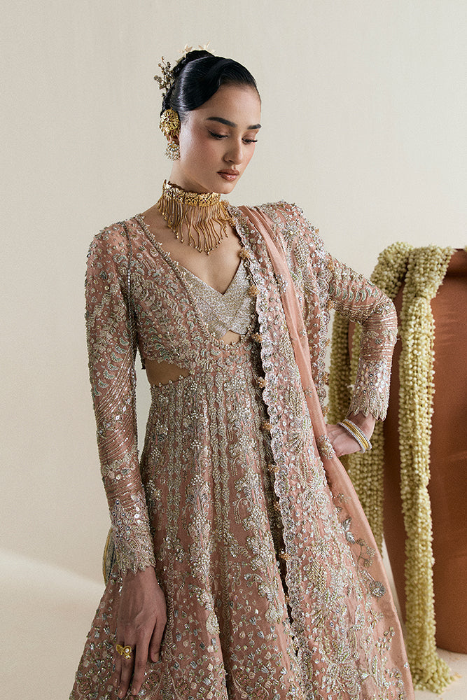 Elegant Pakistani Bridal Lehenga in Pishwas Style