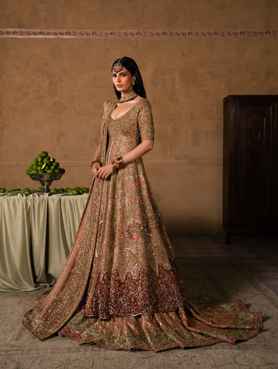 brown wedding dress pakistani Bridal in Pishwas and Gharara Style – Nameera by Farooq Style:Leather Black Boho Gothic Lace Black Portrait Photoshoot Luxury Sequin Dress Bridal lehenga choli