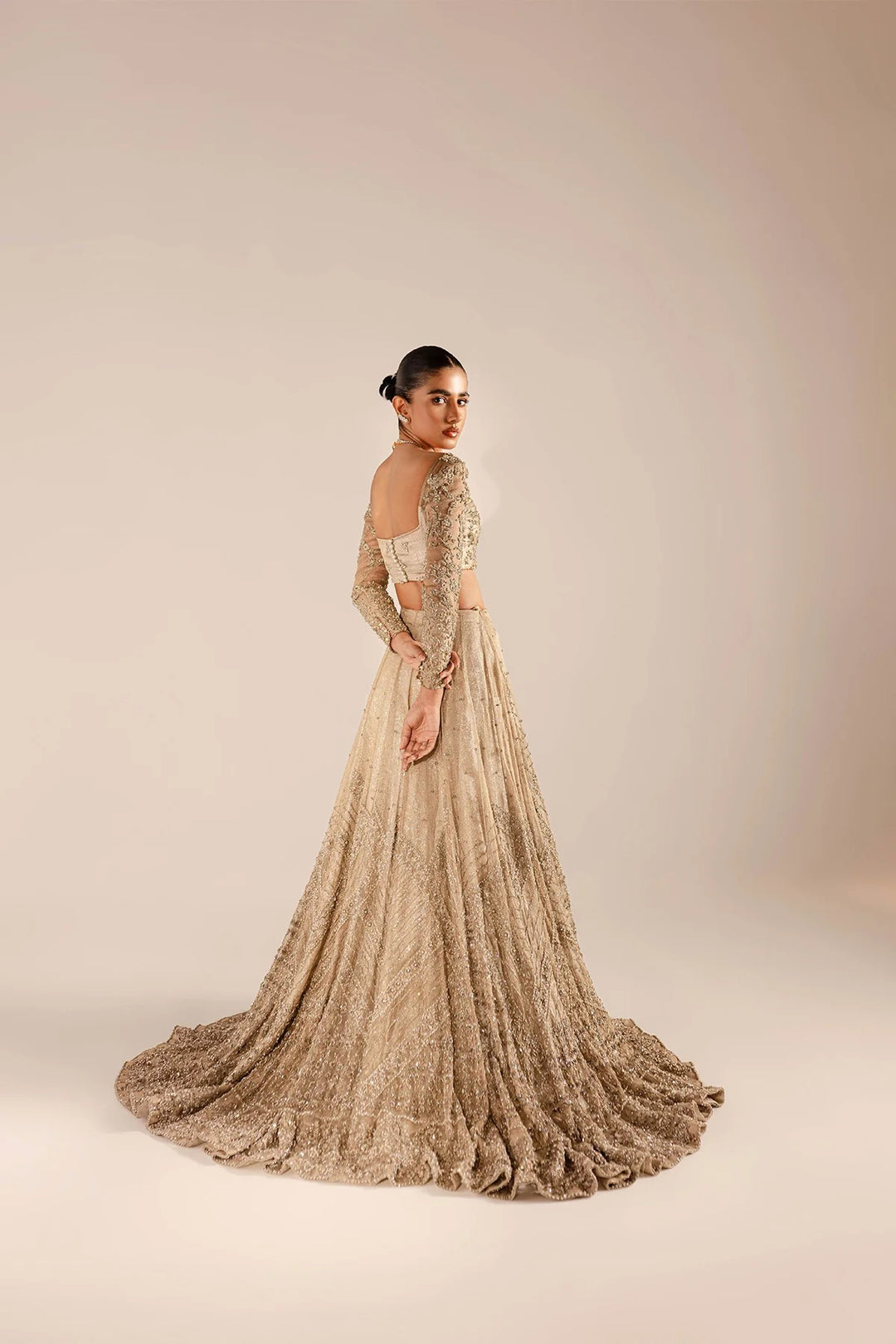 Pakistani Bridal Dress in Royal Choli Lehenga Style Online
