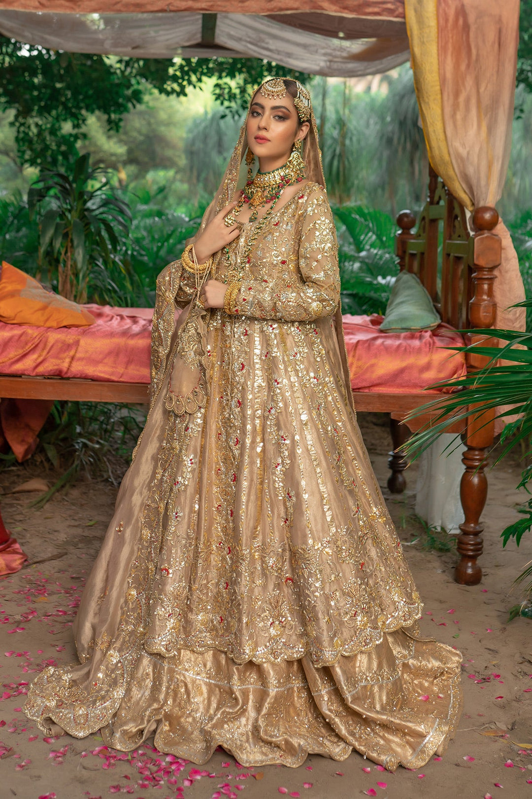 Pakistani Bridal Dress in Royal Frock and Lehenga Style