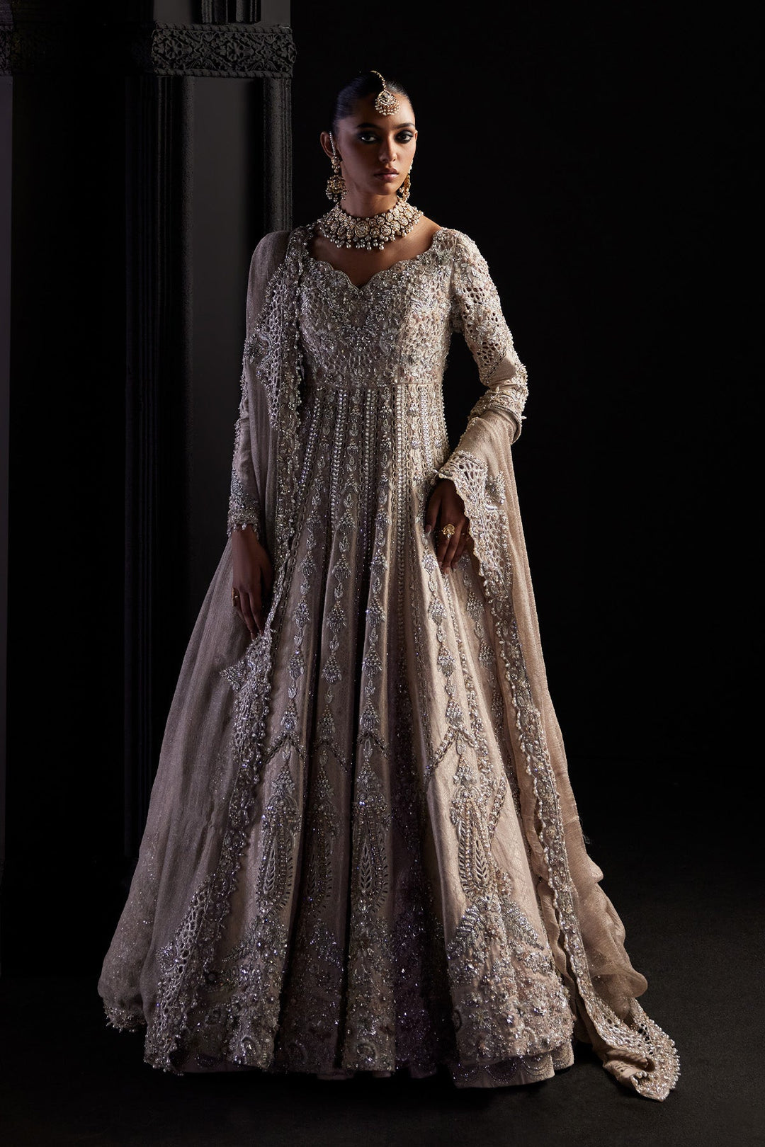 Pakistani Bridal Dress in Traditional Pishwas Style