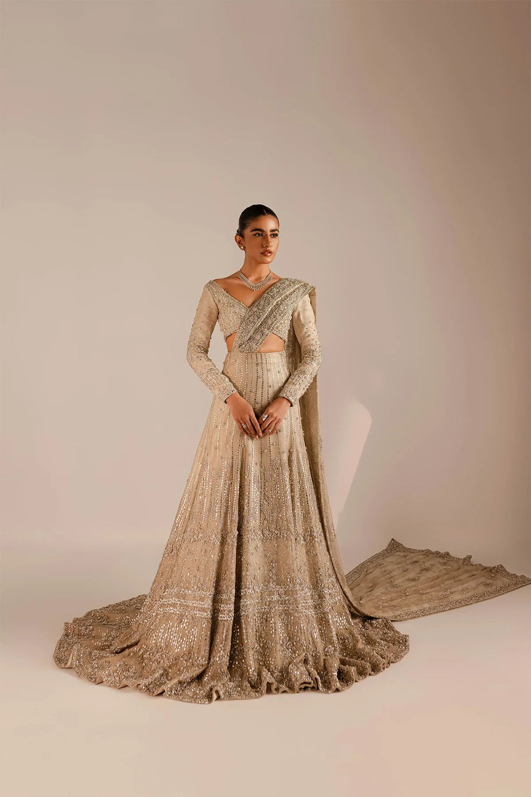 Pakistani Bridal Lehenga Dress with Choli and Dupatta