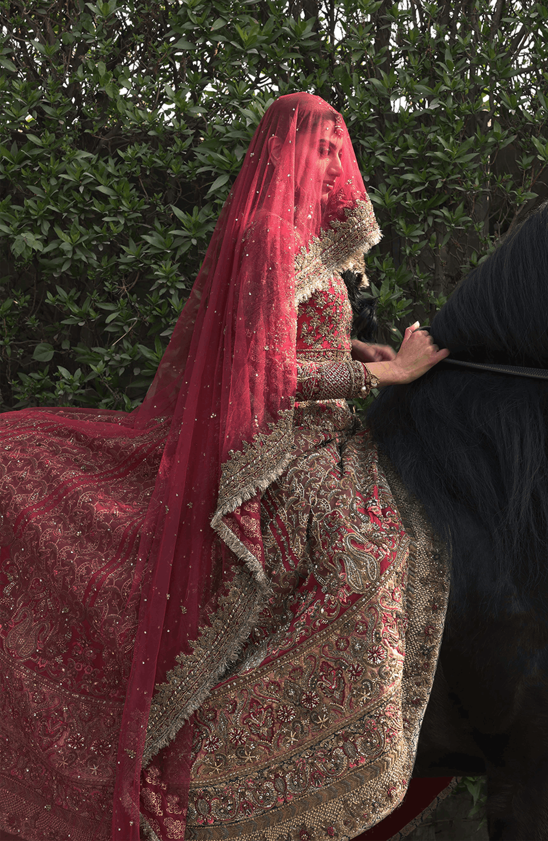 Pakistani Bridal Outfit in Choli and Lehenga Style Online