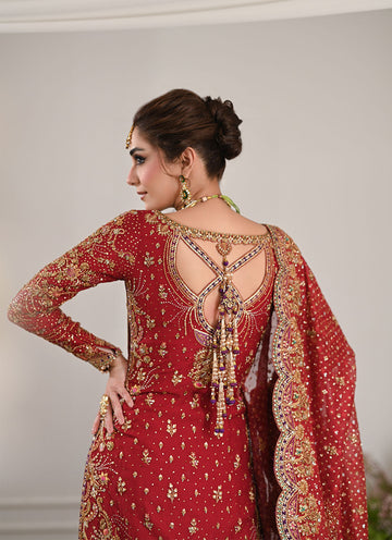 Pakistani Bridal Outfit in Kameez Lehenga Style