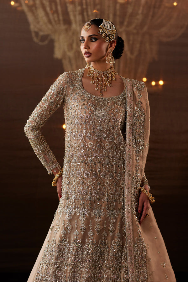 Pakistani Bridal Outfit in Kameez Lehenga Style