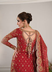 Pakistani Bridal Outfit in Kameez Lehenga Style