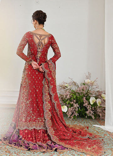 Pakistani Bridal Outfit in Kameez and Lehenga 