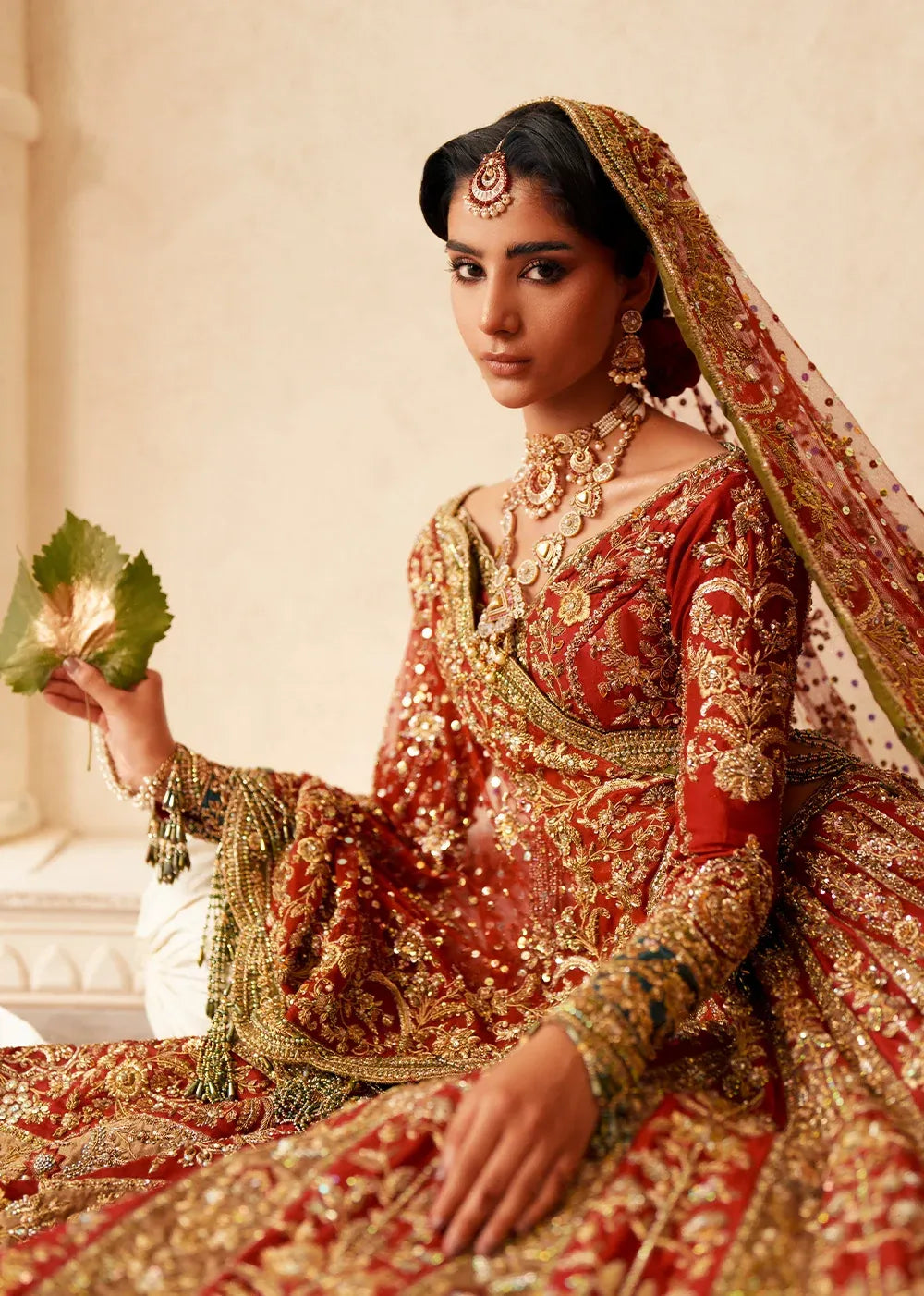 Pakistani Bridal Outfit in Raw Silk Choli Lehenga Style Online