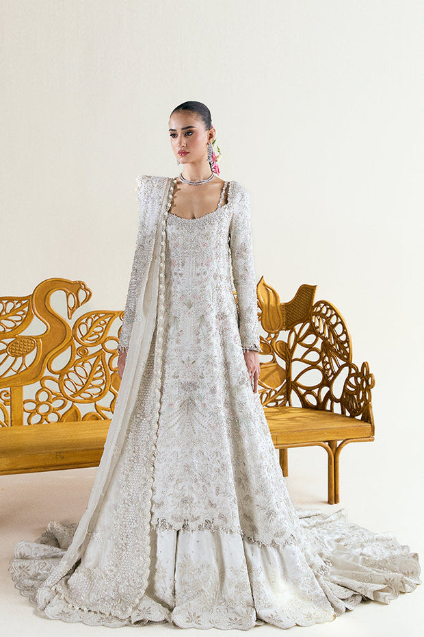 Pakistani Bridal Outfit in Silk Lehenga Kameez Style