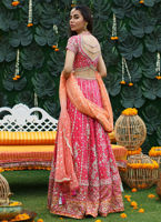 Pakistani Bridal Pink Lehenga Choli Dupatta Dresses