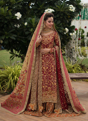Pakistani Bridal Red Lehenga Dress for Bridal Wear