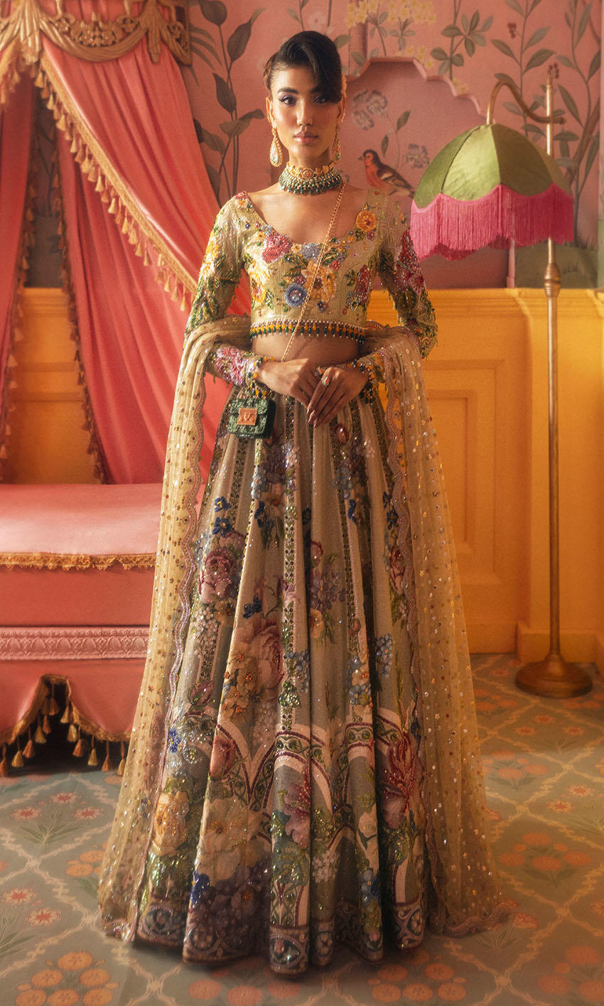 Pakistani Bridal Wear in Elegant Lehenga Choli Style