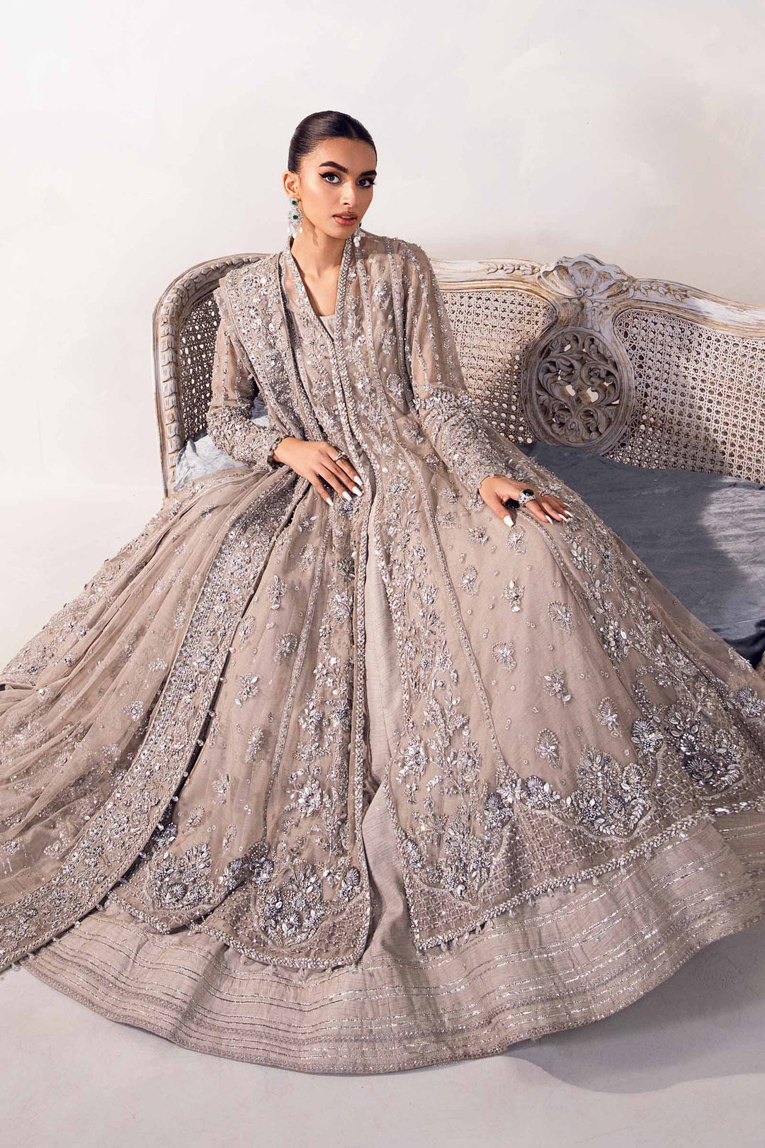 Pakistani Bridal Wear in Open Frock and Lehenga Style Online