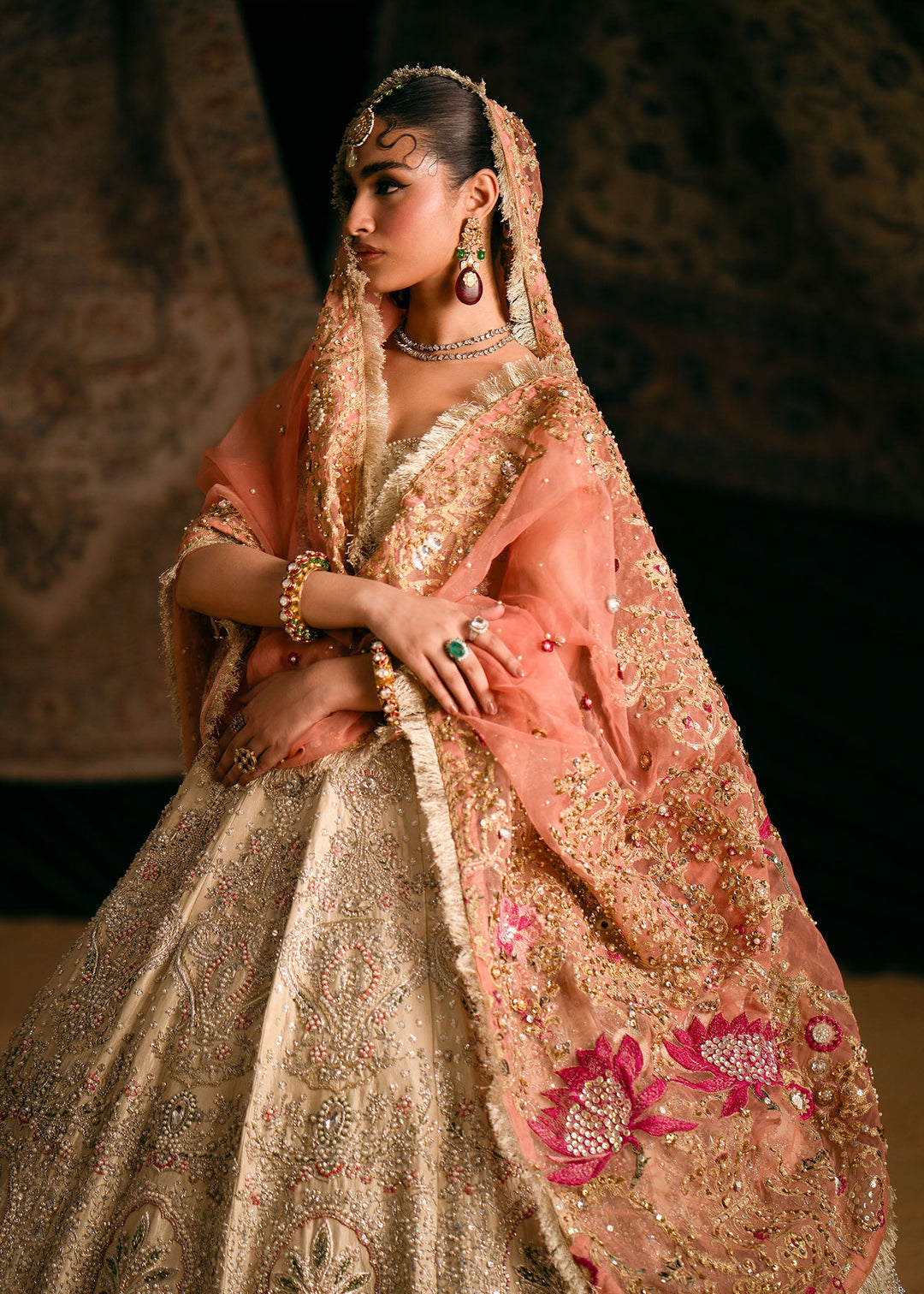 Pakistani Bridal Wear in Pishwas and Dupatta Style Online