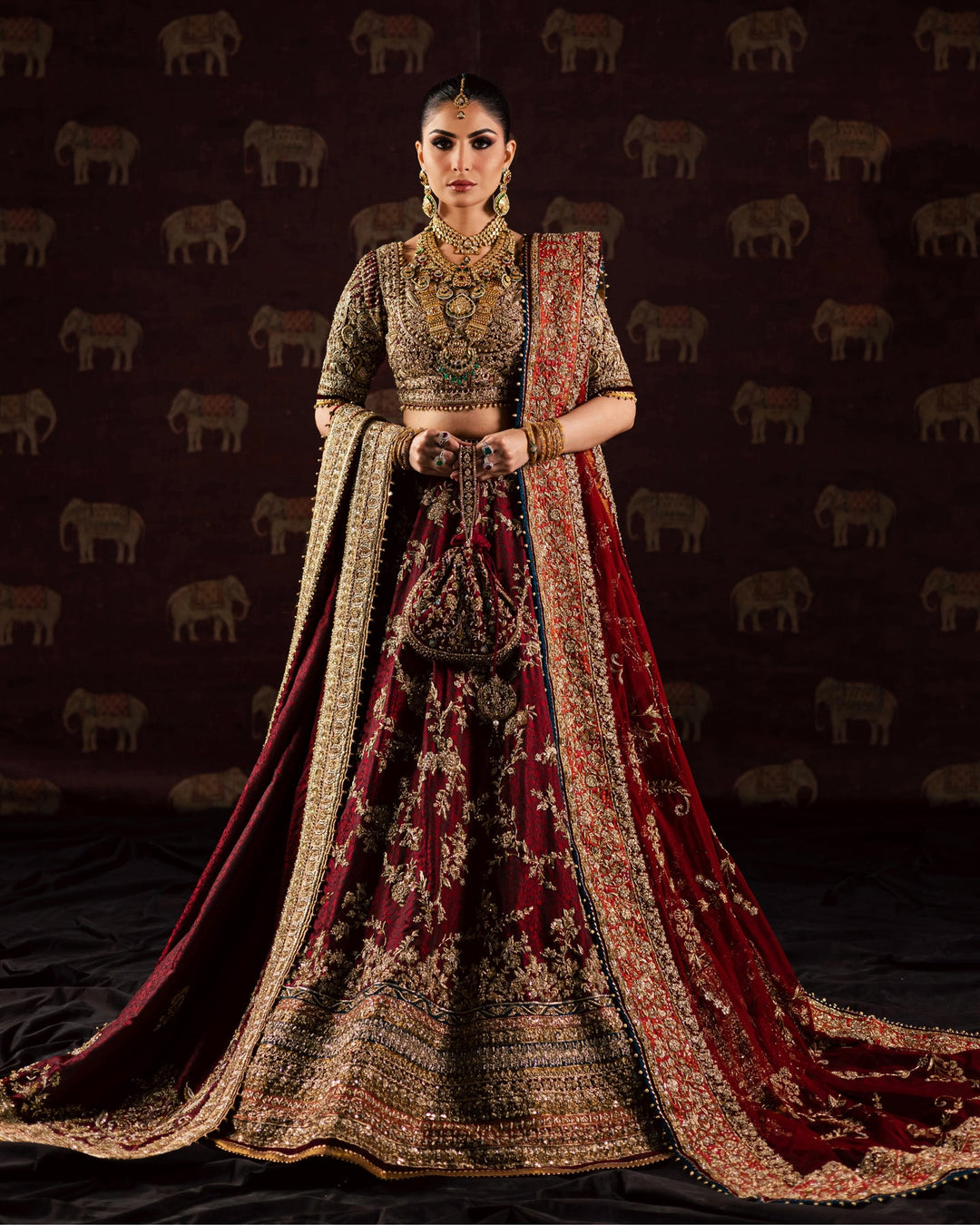 Pakistani Bridal Wedding Dress in Lehenga Choli Style