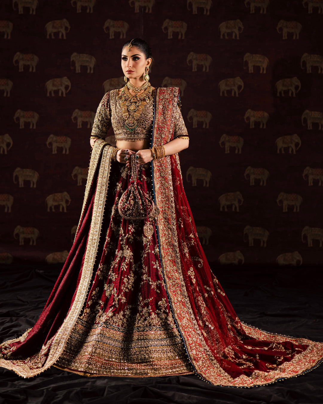 Pakistani Bridal Wedding Dress in Lehenga Choli Style Online