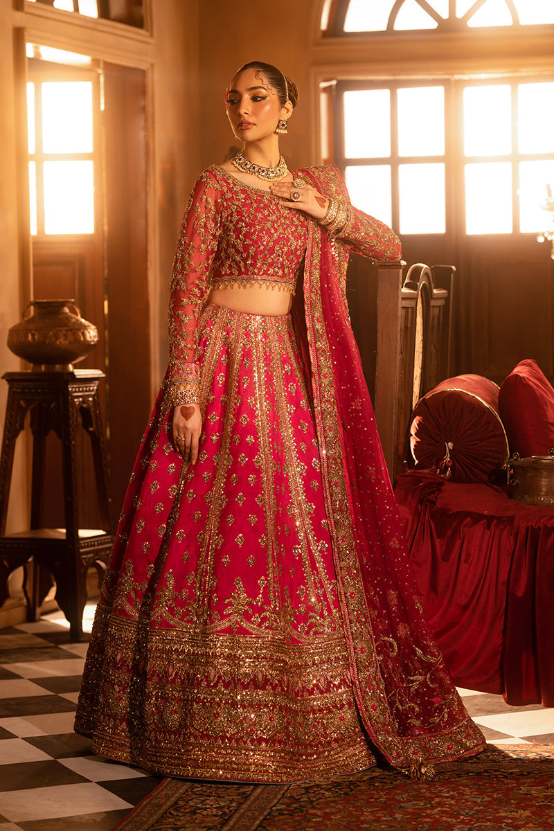 Pakistani Bridal Wedding Dress in Pink Lehenga Style